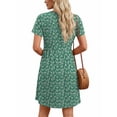 thumbnail image 4 of MOSHU Dresses for Women Crewneck Short Sleeves Women Dresses Casual A-Line Midi Dress with Pockets, 4 of 8