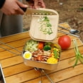 thumbnail image 4 of Labymos Portable 304 Stainless Steel Lunch Box Camping Lunch Container with Bamboo Cover 900ML Lunch Food Container, 4 of 7
