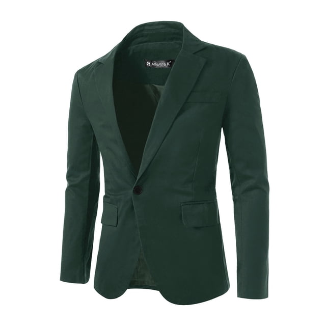 Unique Bargains Blazer pour Homme à Revers Cranté, Fente Centrale, Dos, un Bouton