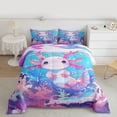 thumbnail image 2 of Feelyou Pink Axolotl Teens Twin Comforter Sets, Watercolor Coral Bedding Set, 2 Pieces, 2 of 8