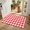 Red White, variant on Oval Door Mat 24"x36", Red White Plaid Large Absorbent Non Slip Front Entrance Rug, Modern Farmhouse Buffalo Check Gingham Diatomaceous Welcome Mat for Indoor Double Door Garage Entryway Living Room