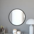 thumbnail image 4 of Merrick Lane 24" Round Accent Wall Mirror in Black with Metal Frame for Bathroom, Vanity, Entryway, Dining Room, & Living Room, 4 of 12