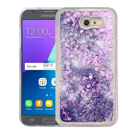 Pto Cover - Samsung Galaxy J3 Luna Pro case by Insten Luxury Quicksand Glitter Liquid Floating Sparkle Bling Fashion Phone Case Cover for Samsung Galaxy J3 Luna Pro / J3 (2017)