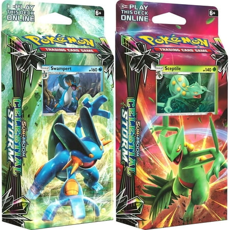 Pokemon Celestial Storm Leaf Charge Hydro Fury Set Of Both Theme Decks