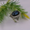 thumbnail image 2 of Fine Silver Labradorite Ring for Women Handmade in Jaipur, 2 of 4
