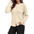 thumbnail image 4 of Sundazz Cable Knit Cardigan Sweaters for Women Long Sleeve Button Down Sweaters Fall Winter Clothes, 4 of 8