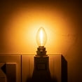 thumbnail image 3 of C7 LED Bulb, 0.5W Light Candle Bulbs, Amber Glow 5w Incandescent Replacements E12 Candelabra Base led Filament Night Bulb Ultra Warm White 2200K Decorative String Edison Lamp Non-Dimmable 5 Pack, 3 of 7