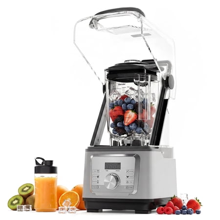 68oz Commercial High Speed Blender with Smart Touch 6 Functions Blender with 9 Speed Pulse & 6-Leaf Steel Blade for Smoothies Ice Crushing
