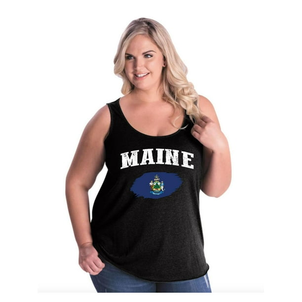 Mom's Favorite Womens and Womens Plus Size ME Maine Curvy Tank Tops