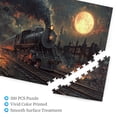 thumbnail image 3 of 500 PCS Moonlight Steam Train Puzzles For Adults 500 Pieces,Funny Artwork For Adults,Brain Challenge,Vintage Style Ghastly Train Wooden High Difficulty Puzzle,Creative Activity Hobbies For Adults, 3 of 6
