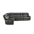thumbnail image 6 of Gray Leather Match Reclining Curved Six Piece Corner Sectional With Console, 6 of 7