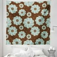 thumbnail image 1 of Brown and Blue Tapestry, Retro Daisy Pattern with Polka Dot Background Abstract Design, Fabric Wall Hanging Decor for Bedroom Living Room Dorm, 5 Sizes, Pale Seafoam Umber Brown, by Ambesonne, 1 of 1