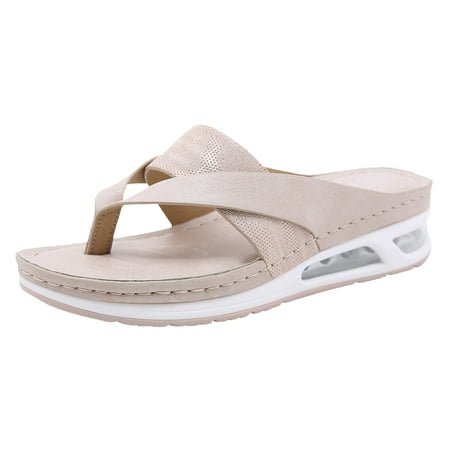

Dtydtpe Summer Flip Flops Slider Women Strap On Flops Roman Slip Flat Clip Sandals T Sandals Comfy With Arch Support Bottomed