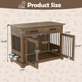 thumbnail image 2 of ZephyPaws 45in Large Dog Crate Furniture,Wooden Dog Kennel Furniture End Table with 2 Doors and Rotating Bowls,XL Dog Kennel Indoor,Dog Cage TV Stand for Large Medium Dogs,Brown, 2 of 7