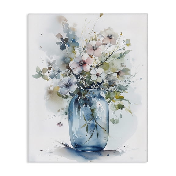 Stupell Industries Farmhouse Cherry Blossoms Country Jar Canvas Art, 16 x 20, by Incado