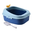 thumbnail image 1 of HINAG Arenero para Gato con Pala Incluida Bandeja Sanitaria de Plástico Resistente y Antiderrames Fácil Limpieza Tamaño 43x35x19 cm Azul, 1 of 4
