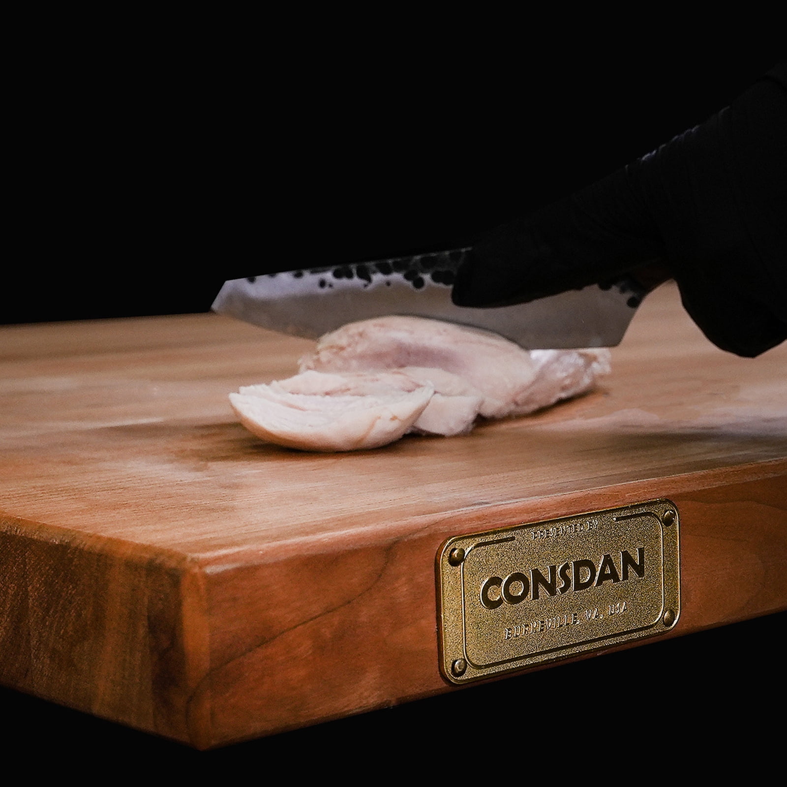 Close-up of oak wood grain and polished finish detail