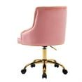 thumbnail image 5 of Velvet Swivel Chair, Height Adjustable Home Office Chair, Ergonomic Desk Computer Chair, Cute Button Tufted Vanity Chair with Nail Head Trim for Bedroom Living Room Office, Peach, 5 of 7
