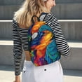 thumbnail image 5 of Balery Vibrant Rainbow Parrot Fantasy Mochila Clásica Impresa Básica para Viaje, Mochila Escolar Resistente al Agua, Mochila de Lona con Correas Ajustables-Small, 5 of 5