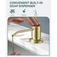 thumbnail image 5 of Gold Kitchen Faucet with Soap Dispenser, High Arc Modern Sink Faucet with Pull Down Sprayer and Deck Plate Fit for 1 or 3 Hole for Pot Filler Bar Farmhouse Laundry Rv, Brushed Gold, 5 of 14