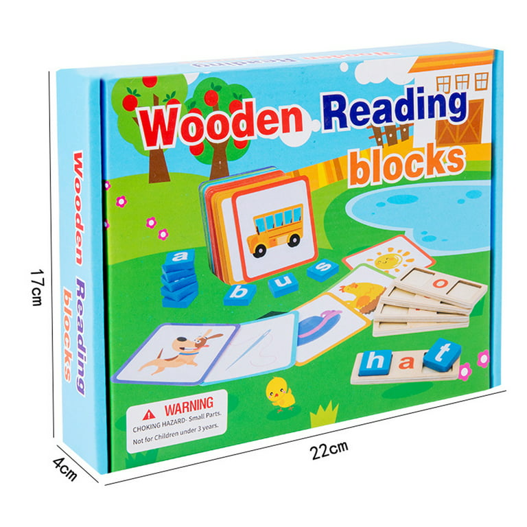 Juguetes de aprendizaje para ver y deletrear, constructores de palabras CVC  con palabras visuales, tarjetas flash para jardín de infantes, juguetes