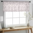 thumbnail image 2 of Farmhouse Flower Valance Curtains for Kitchen/Living Room/Bathroom/Bedroom Window, Rod Pocket Small Topper Half Short Window Curtains Voile Sheer Scarf, Botanical Vintage Purple Leaf Plant 42"x12", 2 of 8