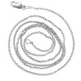 thumbnail image 2 of 14K Solid White Gold 1.4mm Wide Diamond Cut Cable Link Chain 18 Necklace with Lobster Clasp, 2 of 3