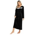 thumbnail image 3 of Xmarks Elegant Nightgowns for Women, Velvet Warm Long-sleeve Sleepwear Gown for Mom or Granny, 3 of 7