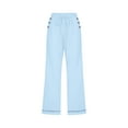 thumbnail image 4 of Prime By Hour, BiZtdJrK Capris Pants for Women 2025 Casual Summer Cotton Linen Crop Pants Plus Size Lounge Capris Beach Travel Pants with Pockets Light Blue M, 4 of 6