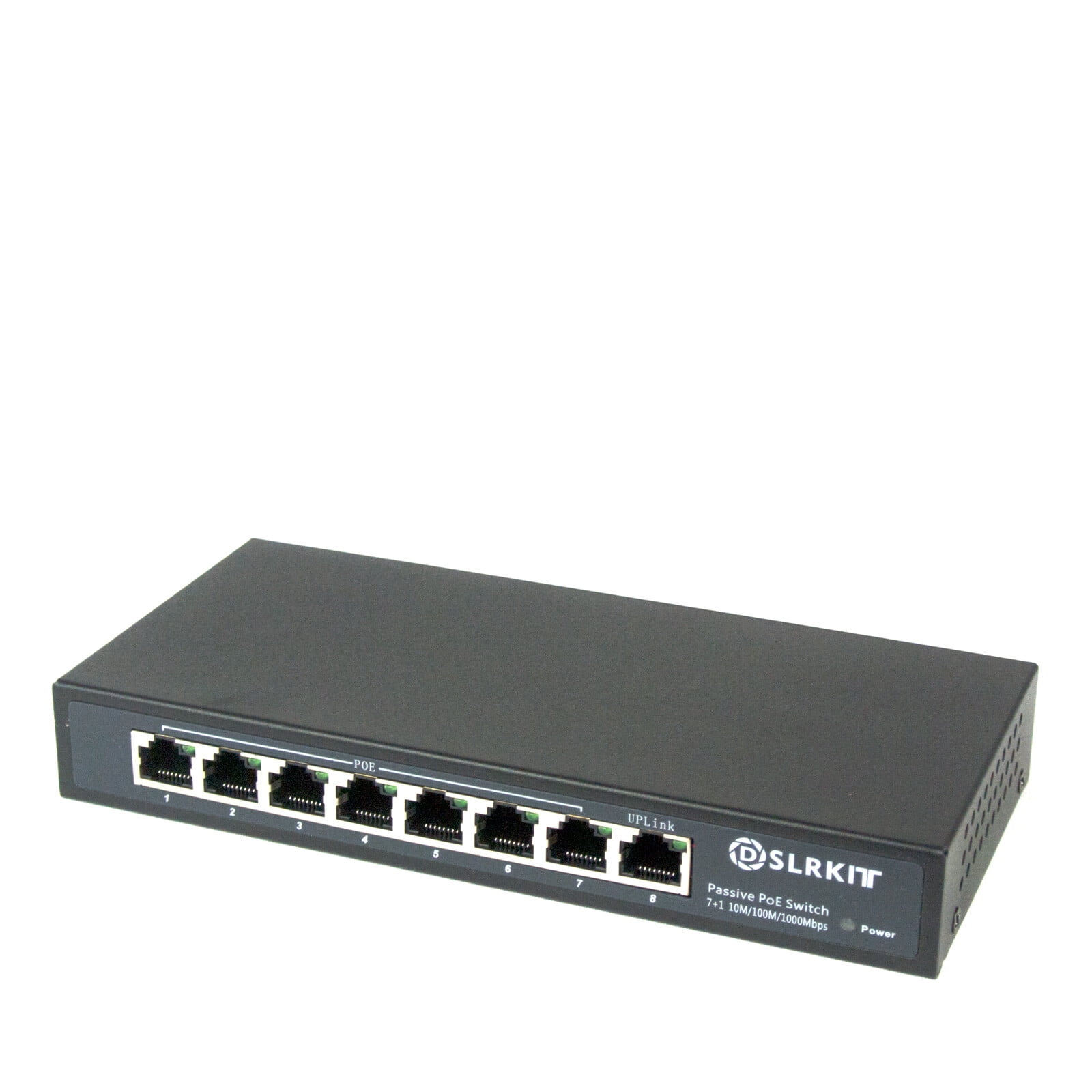 DSLRKIT ALL Gigabit 52V 120W 8 Ports 7 PoE Injector Power Over Ethernet Switch