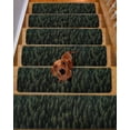 thumbnail image 2 of Dark Green Forest Stair Treads for Wooden Steps Indoor Runner Rug Carpet, Pine Trees Modern Mysterious Art 4 Pieces Peel and Stick Staircase Step Treads Covers Washable Throw Door Mats, 30"x8", 2 of 6
