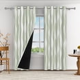 thumbnail image 3 of Aofoto Green Striped Blackout Curtains for Living Room, Thermal and Sound Reducing Curtains,42x84 inches,2 Panels, 3 of 5