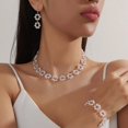 thumbnail image 1 of Collier Boucles d'Oreilles Perle Tempérament Léger Européen et Américain Trois Ensembles, 1 of 9
