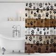 thumbnail image 2 of Brown Beige Farmhouse Shower Curtain Set - Small 36" x 72" Washable Bathtub Curtain with 12 Hooks, Black Dog Paw Vintage Wooden Waterproof Fabric Stall Shower Curtains for Bathroom/Bathtub Décor, 2 of 6