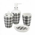 thumbnail image 1 of Accent Plus 10018750 Geometric Pattern Bath Accessory Set, Black & White, 1 of 1