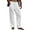 White, variant on LVCBL Men's Summer Loose Casual Linen Long Trousers with Pockets Elastic Waist M-3XL