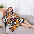 thumbnail image 5 of Oversized Wearable Blanket Hoodie,Halloween Icons Collage Pattern Sherpa Blanket Hoodie with Super Pockets,Super Warm Fuzzy Pullover for Women & Men, 5 of 6