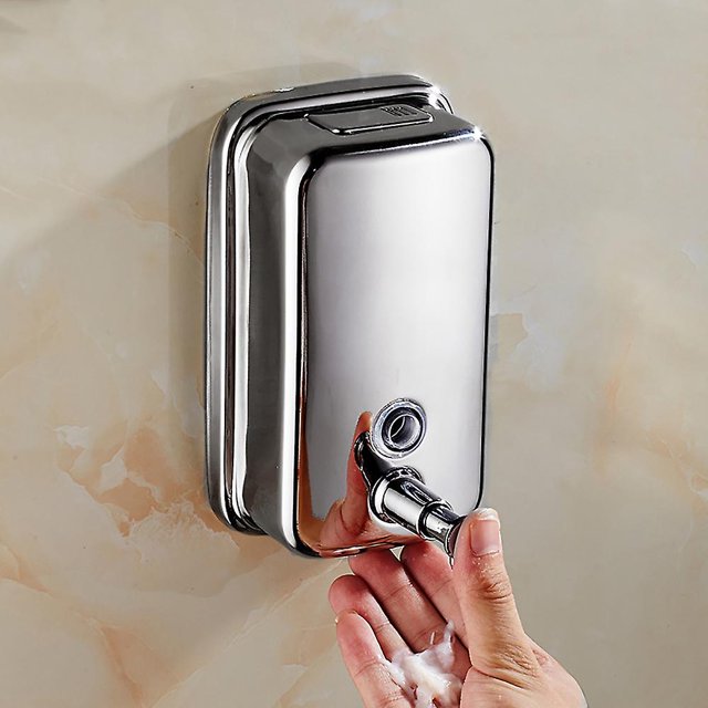 Dispensador de jabón de pared de acero inoxidable de 800 ml para baño y cocina