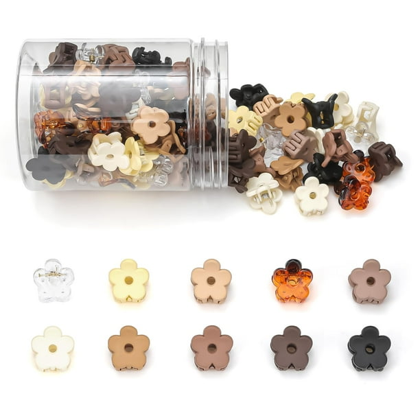 Pinzas para el cabello de flores pequeñas, 100 piezas, mini pinzas para el cabello, pinzas para bebés, lindas pinzas para la mandíbula, pasadores para el cabello, accesorios para el cabello para mujer