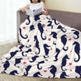 thumbnail image 6 of Sikiie Seahorses and Hearts Ultra-Soft Micro flannel Blanket Luxury All Seasons Warm Blanket for Bedding Sofa and Travel (4 sizes)-40"x30", 6 of 7
