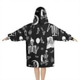 thumbnail image 2 of Halloween Skeleton Fun Pattern Blanket Hoodies for Kids 6-13YR Oversize Wearable Blanket Hoodies for Boys Girls Teens, 2 of 7