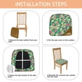 thumbnail image 4 of Green Daisy Flower Pink Blooms Pattern Seat Covers for Dining Room Chairs Set Of 4,Stretch Printed Washable Chair Seat Cover with Elastic Ties and Button,Removable Waterproof Couch Cushion Covers, 4 of 6