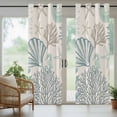 thumbnail image 4 of Coastal Ocean Outdoor Curtains for Patio Waterproof,Windproof Privacy Curtains with Weighted Bottom,Vintage Coral Starfish Shell Seahorse Outside Drapes for Picnic Garage Yard Cabana 54"x84" 1 Panel, 4 of 8
