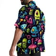 thumbnail image 3 of Alien Men's Button Down Hawaiian Print Short Sleeve Casual Summer Beach Shirts, 3 of 6