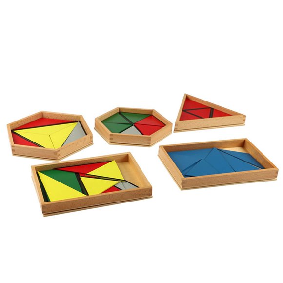 IFIT Montessori Triangles Constructifs - 5 Boîtes, Jouets Montessori Matériel Sensoriel