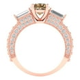 thumbnail image 4 of 2.33 ct Round Cut Simulated Champagne Diamond 3 Stone 18K Rose Gold Womens Engagement Ring, 4 of 5