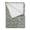thumbnail image 2 of Bamboo Print Soft Flannel Fleece Throw Blanket, Botanical Plant Themed Leaves and Stems Repetition, Cozy Plush for Indoor and Outdoor Use, 70" x 90", Sage Green Multicolor, by Ambesonne, 2 of 5