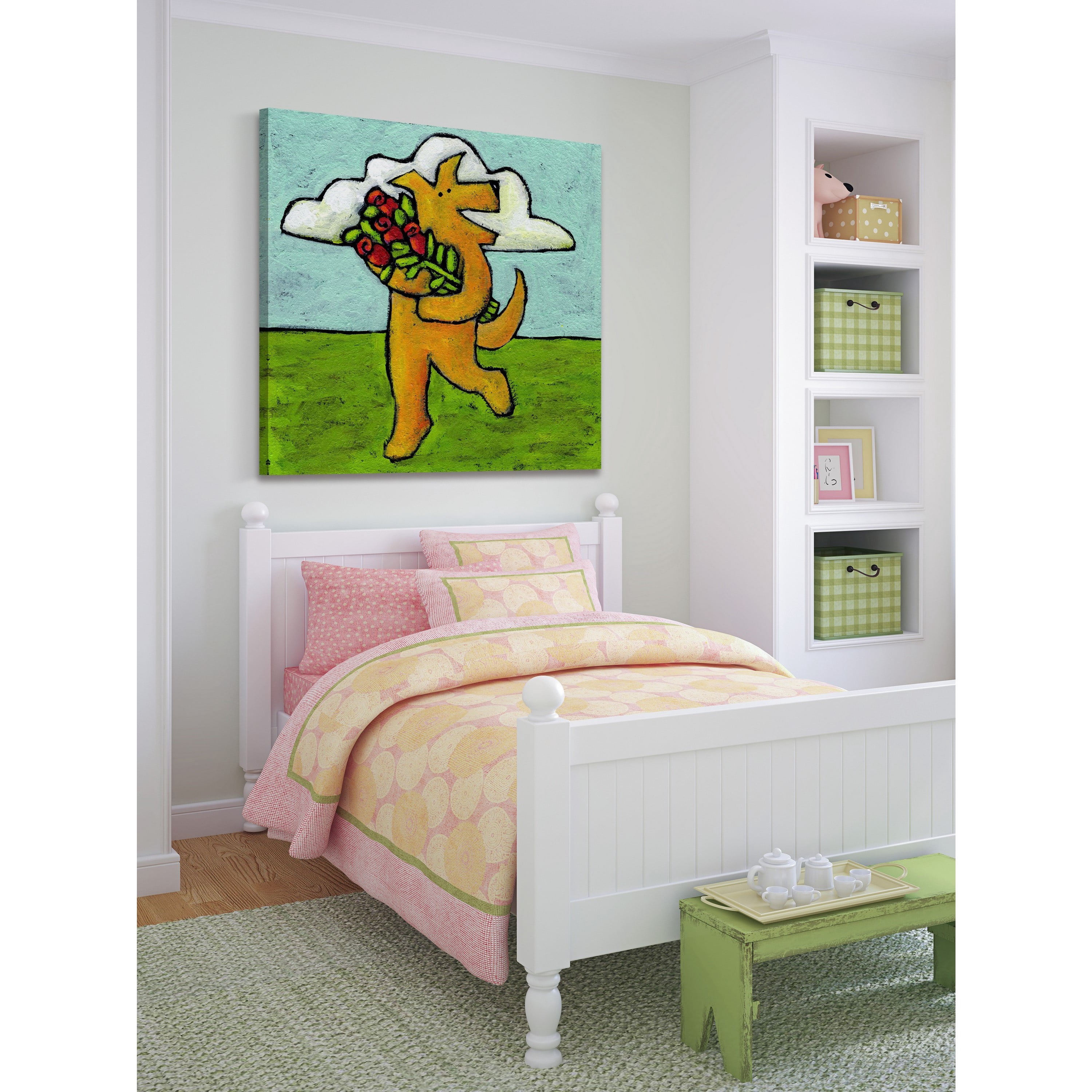 Marmont Hill - "Red Roses for Dog" by Janet Nelson Painting Print on Wrapped Canvas