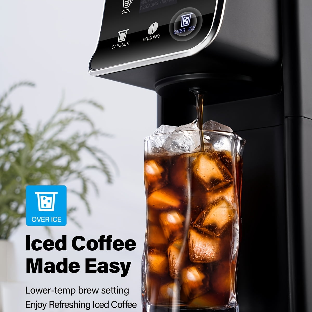 Fanruina single serve coffee maker supports both K cup pods and ground coffee with bold brew setting