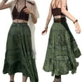 thumbnail image 2 of Sunisery Women Y2K Fairy Grunge Midi Skirt Vintage Boho Elastic High Waist A Line Layer Ruffle Swing Maxi Skirt Fairycore Streetwear, 2 of 6